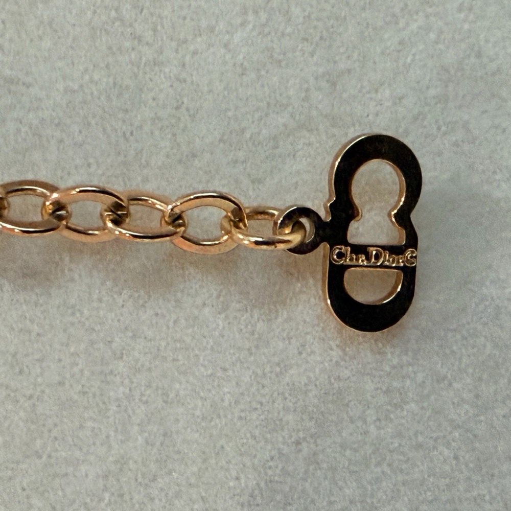 Christian Dior Crystal CD Logo Necklace - Picture 3 of 10